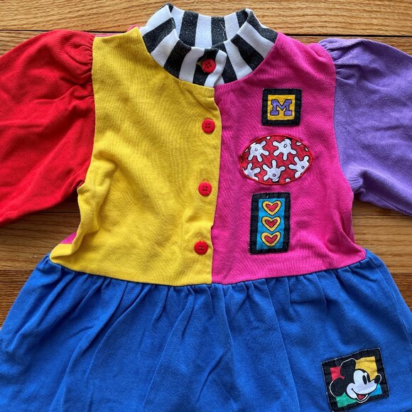 VINTAGE 90s Disney Color Block Shirt Size 3T - Picture 4 of 16